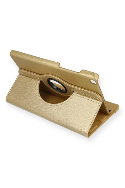 Mey İthalat®  Samsung Galaxy Tab A9 Plus Kılıf 360 Tablet Deri Kılıf - Gold