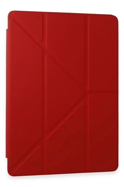 Mey İthalat®  Samsung Galaxy Tab A9 Plus Kılıf Kalemlikli Mars Tablet Kılıfı - Kırmızı
