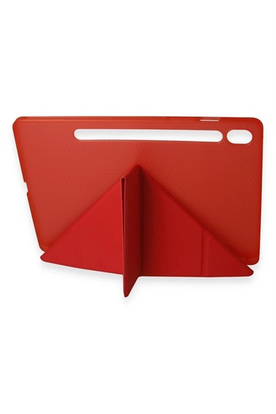 Mey İthalat®  Samsung Galaxy Tab A9 Plus Kılıf Kalemlikli Mars Tablet Kılıfı - Kırmızı