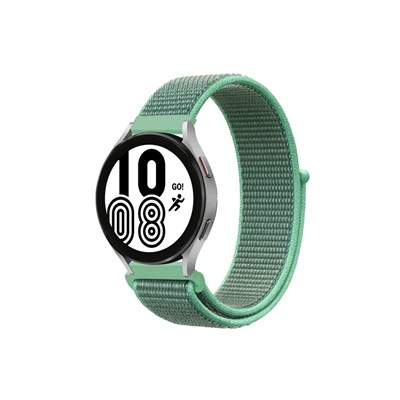 Mey İthalat®  Samsung Galaxy Watch 4 Hasırlı Cırtcırtlı Kordon - Turkuaz