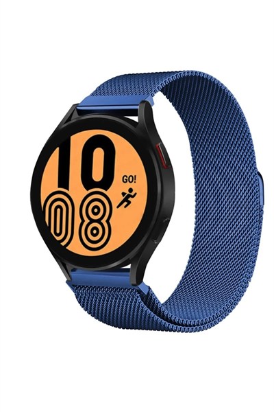 Mey İthalat®  Samsung Galaxy Watch 4 Metal Mıknatıslı Kordon - Mavi
