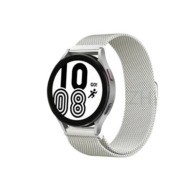 Mey İthalat®  Samsung Galaxy Watch 4 Metal Mıknatıslı Kordon - Gümüş