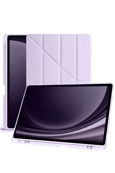 Mey İthalat®  Samsung Galaxy X610 Tab S9 FE Plus 12.4 Kılıf Kalemlikli Mars Tablet Kılıfı - Lila