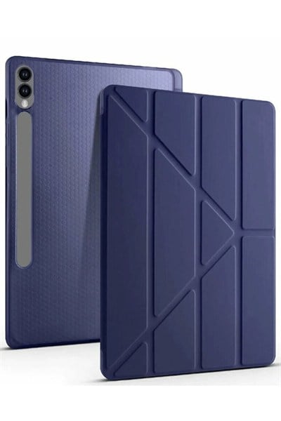 Mey İthalat®  Samsung Galaxy X610 Tab S9 FE Plus 12.4 Kılıf Kalemlikli Mars Tablet Kılıfı - Lacivert