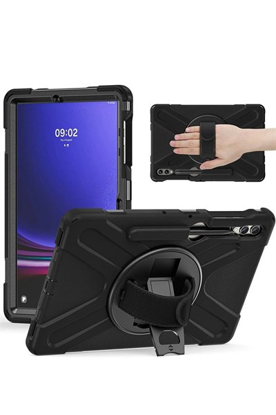 Mey İthalat®  Samsung Galaxy X610 Tab S9 FE Plus 12.4 Kılıf Amazing Tablet Kapak - Siyah