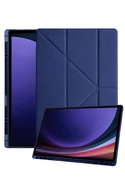 Mey İthalat®  Samsung Galaxy X730 Tab S11 Kalemlikli Mars Tablet Kılıfı - Lacivert