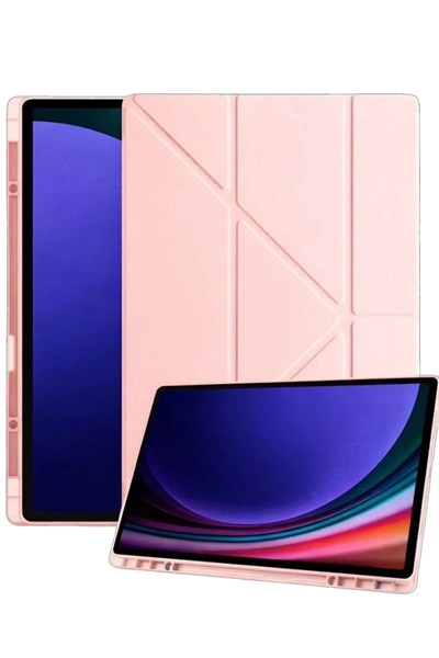 Mey İthalat®  Samsung Galaxy X730 Tab S11 Kalemlikli Mars Tablet Kılıfı - Rose Gold