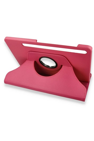 Mey İthalat®  Samsung Galaxy X800 Tab S8 Plus 12.4 Kılıf 360 Tablet Deri Kılıf - Pembe