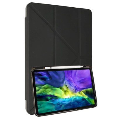 Mey İthalat®  Samsung Galaxy X910 Tab S9 Ultra 14.6 Kılıf Kalemlikli Mars Tablet Kılıfı - Koyu Gri