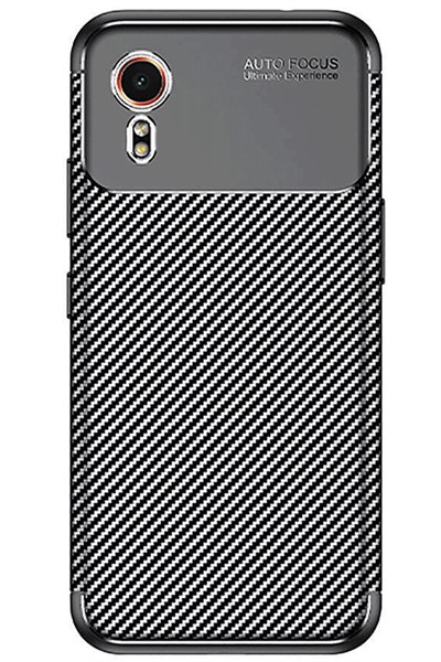 Mey İthalat®  Samsung Galaxy XCover 7 Kılıf Auto Focus Karbon Kapak - Siyah