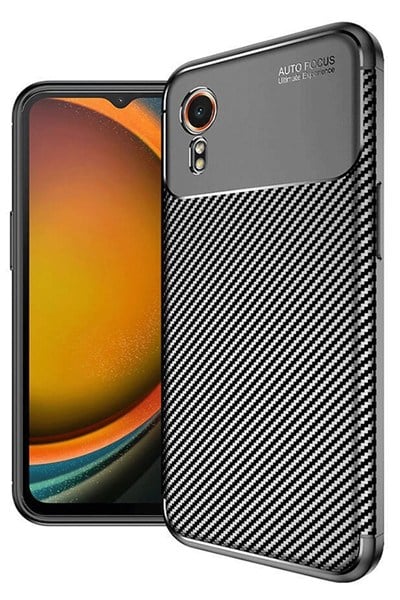 Mey İthalat®  Samsung Galaxy XCover 7 Kılıf Auto Focus Karbon Kapak - Siyah