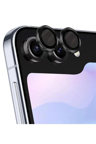 Mey İthalat®  Samsung Galaxy Z Flip 5 Valdez Metal Kamera Lens - Siyah