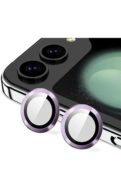 Mey İthalat®  Samsung Galaxy Z Flip 5 Valdez Metal Kamera Lens - Derin Mor