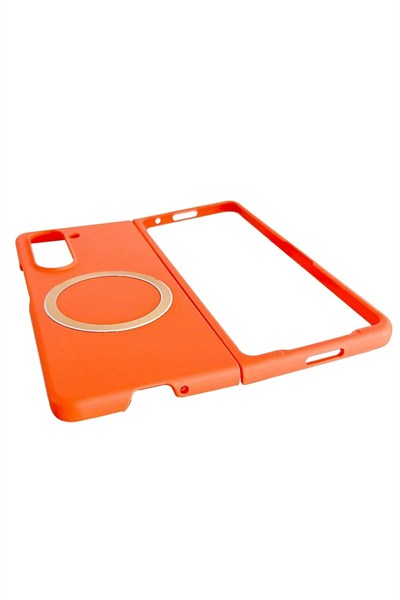 Mey İthalat®  Samsung Galaxy Z Fold 5 Kılıf Mata Fold Kapak - Lila