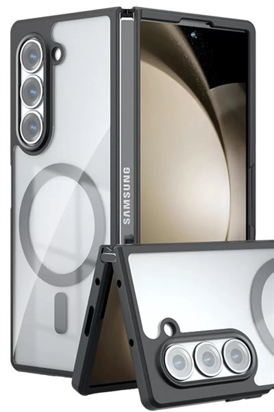 Mey İthalat®  Samsung Galaxy Z Fold 5 Kılıf Blur Fold Magsafe Kapak - Siyah