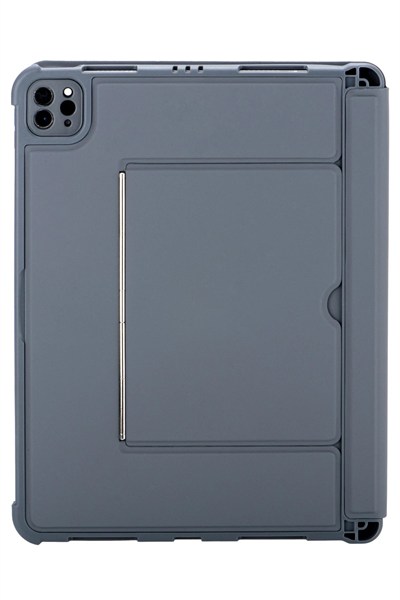 Mey İthalat®  T5510D iPad Pro 13 (2024) Kılıf Palermo Ledli Klavyeli Standlı Tablet Kılıfı - Siyah