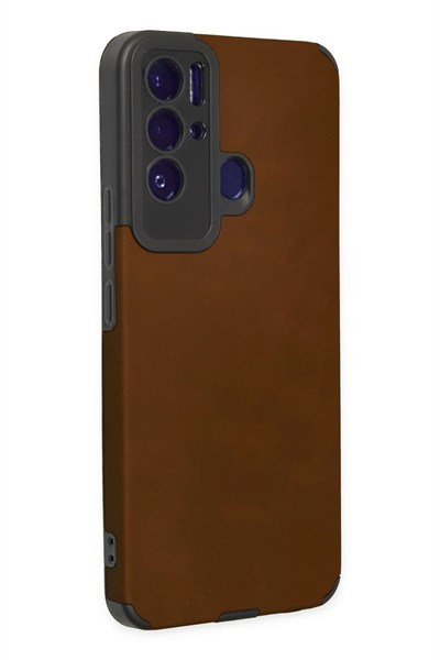 Mey İthalat®  Tecno Pova Neo Kılıf Loop Deri Silikon - Kahverengi