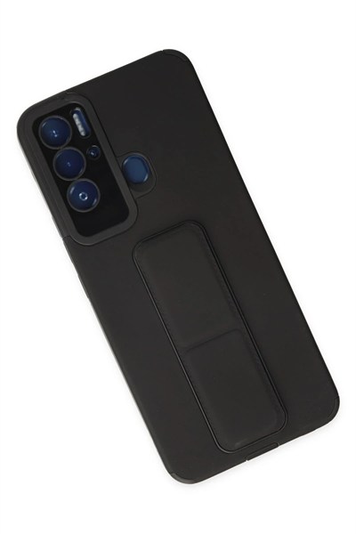 Mey İthalat®  Tecno Pova Neo Kılıf Mega Standlı Silikon - Siyah