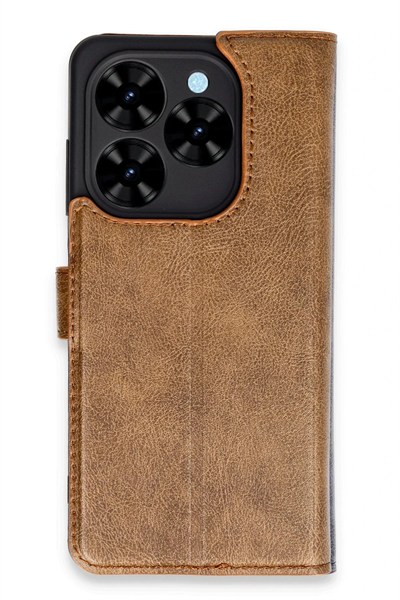 Mey İthalat®  Tecno Spark Go 2024 Kılıf Trend S Plus Kapaklı Kılıf - Taba
