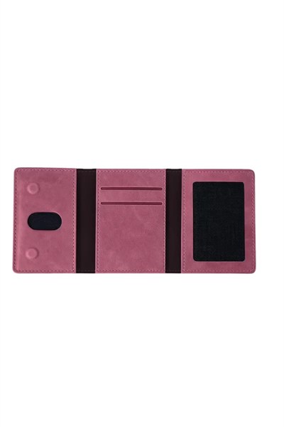 Mey İthalat®  Tema Magsafe Deri Kartlık - Pembe