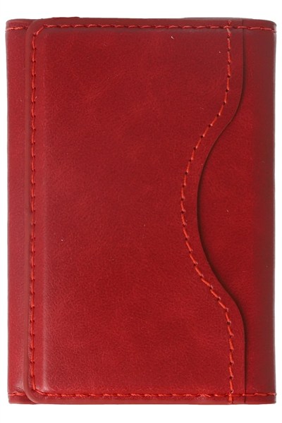 Mey İthalat®  Tema Magsafe Deri Kartlık - Kırmızı