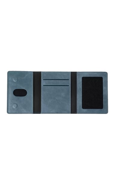 Mey İthalat®  Tema Magsafe Deri Kartlık - Açık Mavi