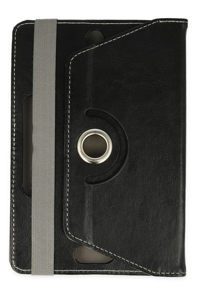 Mey İthalat®  Universal 7 Kılıf 360 Tablet Deri Kılıf - Siyah