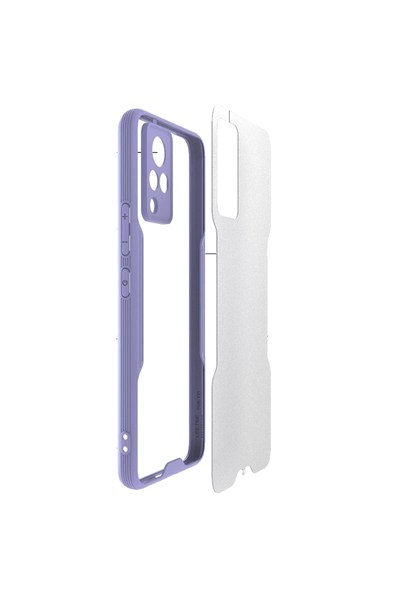 Mey İthalat®  Vivo V21 Kılıf Platin Silikon - Lacivert