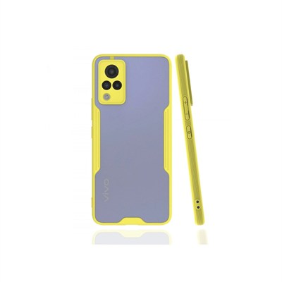 Mey İthalat®  Vivo V21 Kılıf Platin Silikon - Sarı