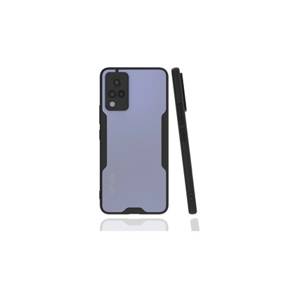 Mey İthalat®  Vivo V21 Kılıf Platin Silikon - Siyah