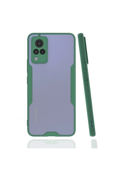 Mey İthalat®  Vivo V21 Kılıf Platin Silikon - Yeşil