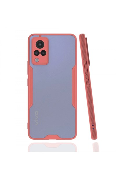 Mey İthalat®  Vivo V21 Kılıf Platin Silikon - Pembe