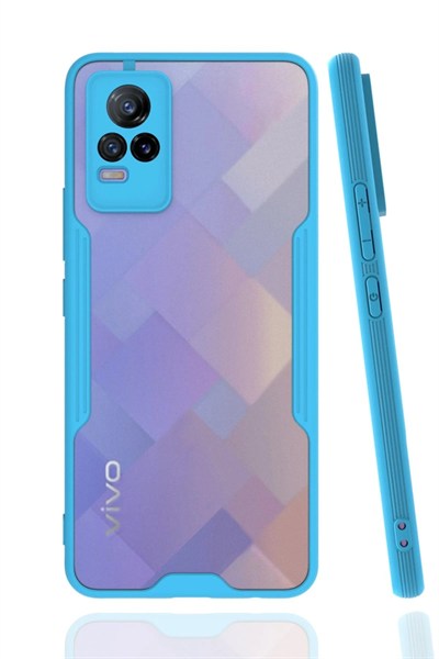 Mey İthalat®  Vivo V21e Kılıf Platin Silikon - Mavi