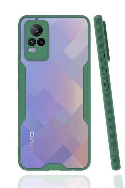 Mey İthalat®  Vivo V21e Kılıf Platin Silikon - Yeşil