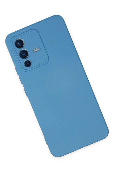 Mey İthalat®  Vivo V23 5G Kılıf Nano içi Kadife Silikon - Mavi