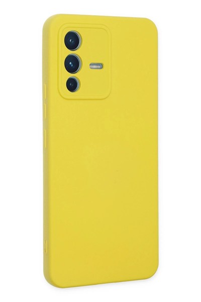 Mey İthalat®  Vivo V23 5G Kılıf Nano içi Kadife Silikon - Sarı