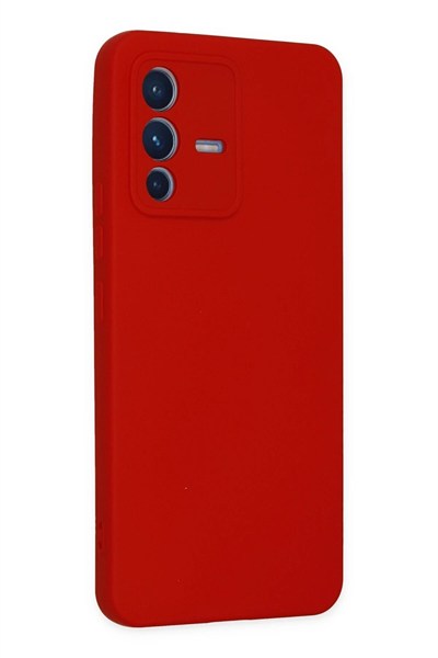Mey İthalat®  Vivo V23 5G Kılıf Nano içi Kadife Silikon - Kırmızı