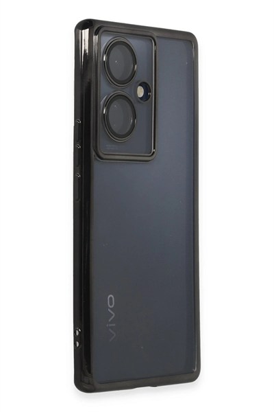 Mey İthalat®  Vivo V29 Lite Kılıf  Lensli Silikon - Siyah