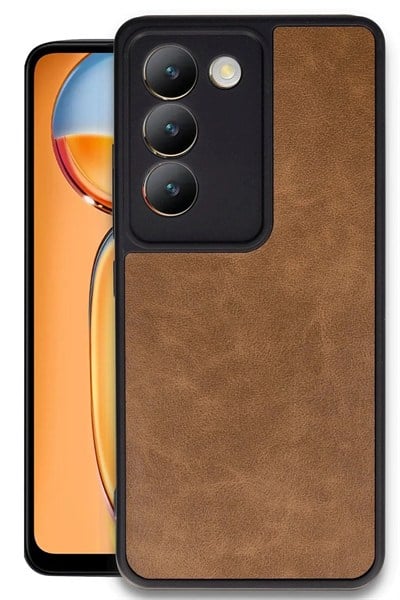 Mey İthalat®  Vivo V30 Lite 4G Kılıf Aras Deri Kapak - Taba
