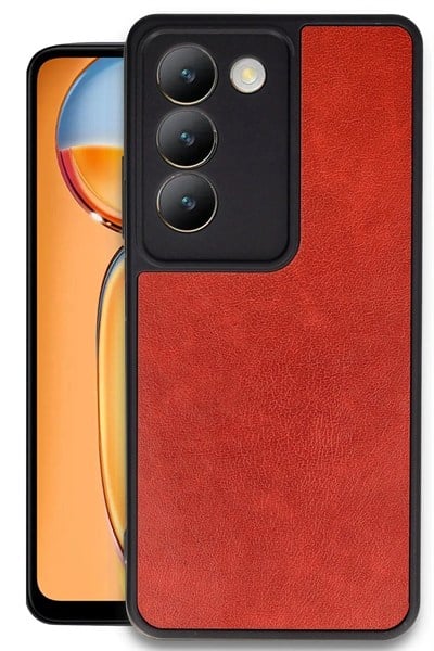 Mey İthalat®  Vivo V30 Lite 4G Kılıf Aras Deri Kapak - Kırmızı