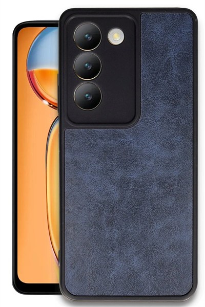 Mey İthalat®  Vivo V30 Lite 4G Kılıf Aras Deri Kapak - Lacivert