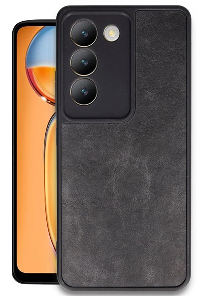 Mey İthalat®  Vivo V30 Lite 4G Kılıf Aras Deri Kapak - Siyah