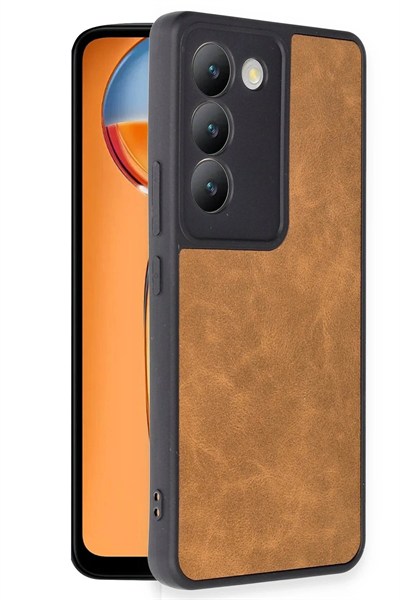 Mey İthalat®  Vivo V30 Lite 4G Kılıf Aras Deri Kapak - Taba