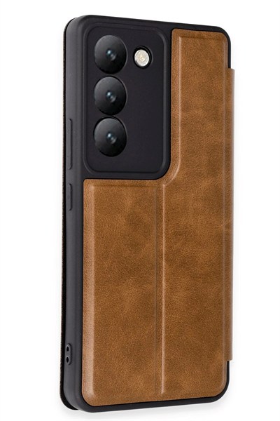 Mey İthalat®  Vivo V30 Lite 4G Kılıf Flip Cover - Taba