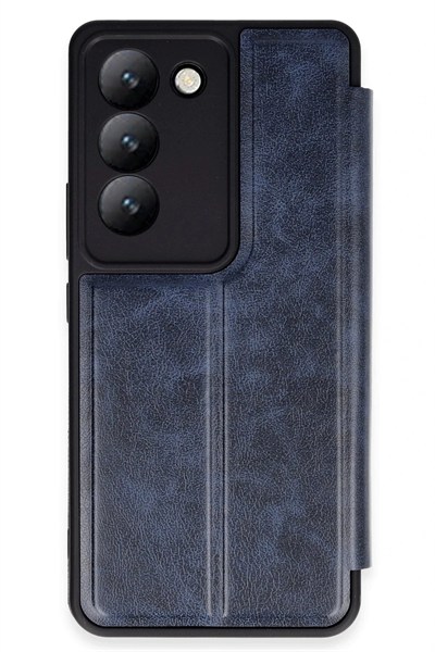 Mey İthalat®  Vivo V30 Lite 4G Kılıf Flip Cover - Lacivert