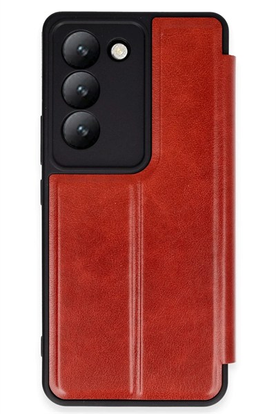 Mey İthalat®  Vivo V30 Lite 4G Kılıf Flip Cover - Kırmızı