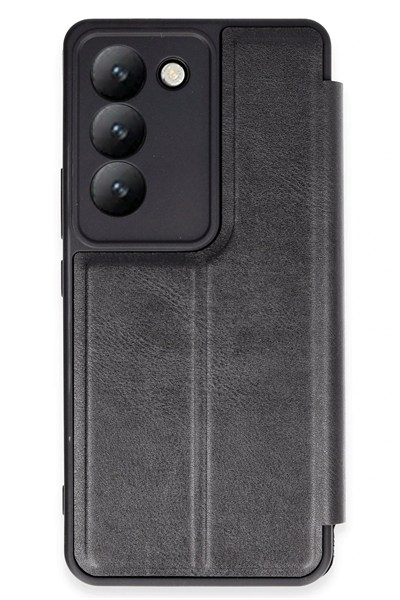 Mey İthalat®  Vivo V30 Lite 4G Kılıf Flip Cover - Siyah