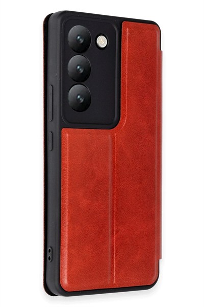 Mey İthalat®  Vivo V30 Lite 4G Kılıf Flip Cover - Kırmızı
