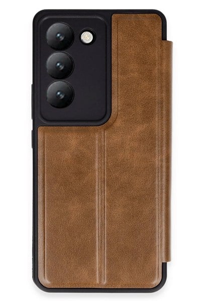 Mey İthalat®  Vivo V30 Lite 4G Kılıf Flip Cover - Taba