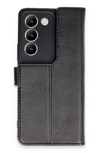 Mey İthalat®  Vivo V30 Lite 4G Kılıf Trend S Plus Kapaklı Kılıf - Siyah